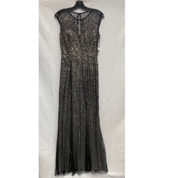 Adrianna Papell beaded Cap Sleeve Sweetheart Neck long Dress - Picture 2 of 8